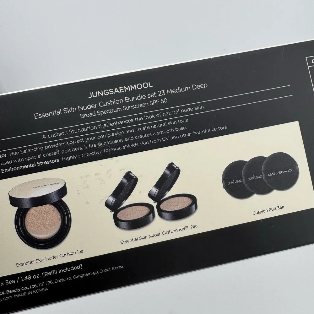 Jung Saem Mool Essential Skin Nuder Cushion Bundle +2 Refills #23 Medium Deep
